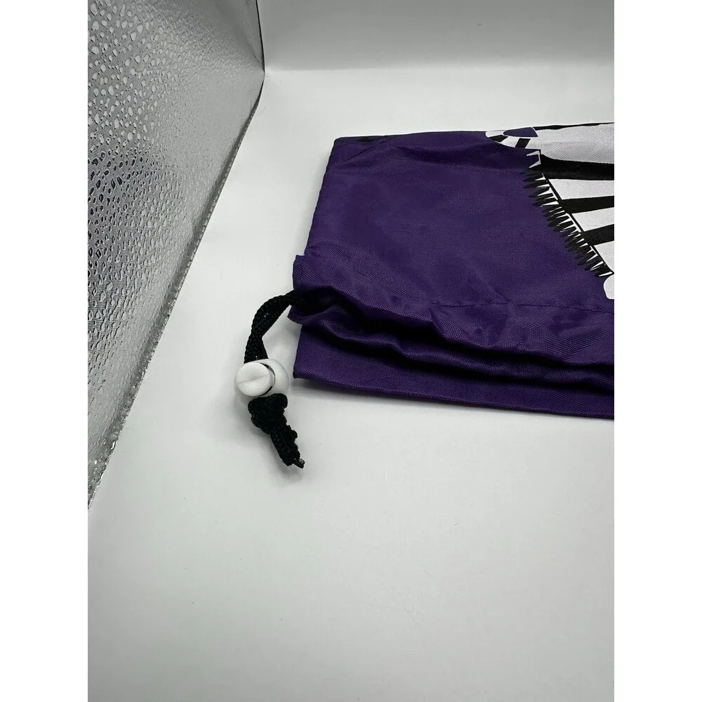Purple Zebra Music Notes Drawstring Bag Kids Shoe Gym Bag Polyester
